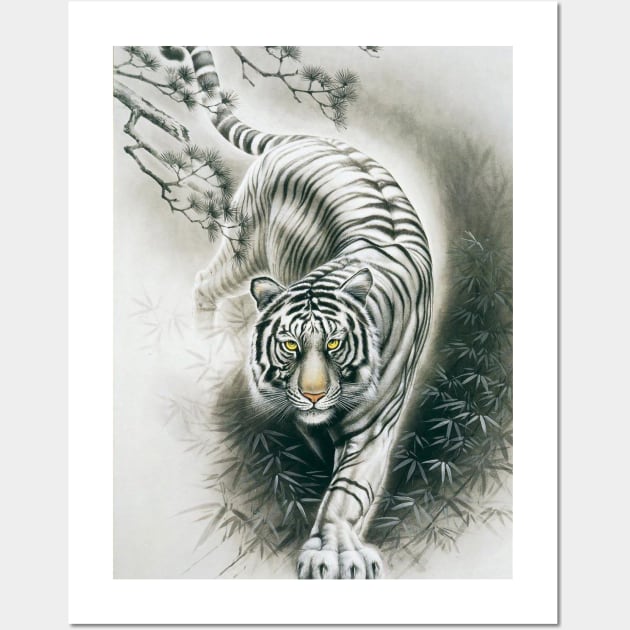 White tiger Wall Art by USconceptTshirts